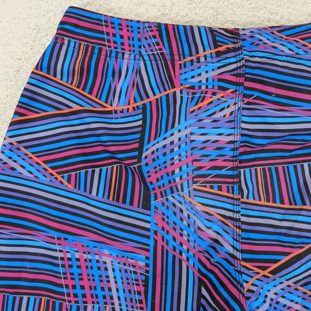 Matix Mens Ninja Whack Job Board Shorts Blue Geometric Abstract Swim Trunks 32